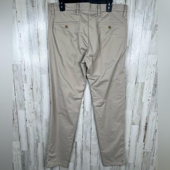 Open Edit Men's Chino Pants Size 33 Beige Casual Flat Front Straight Leg - Picture 5 of 13